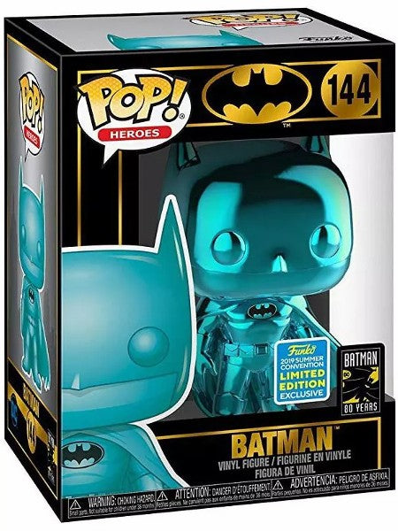 DC Heroes Batman 80th Batman Blue Chrome Pop! Vinyl Figure #144