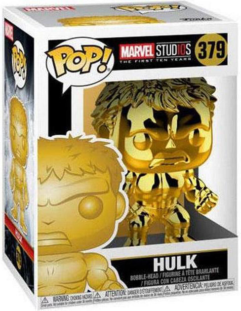 Funko Pop! Marvel Studios: The First Ten Years CHROME Gold Hulk #379