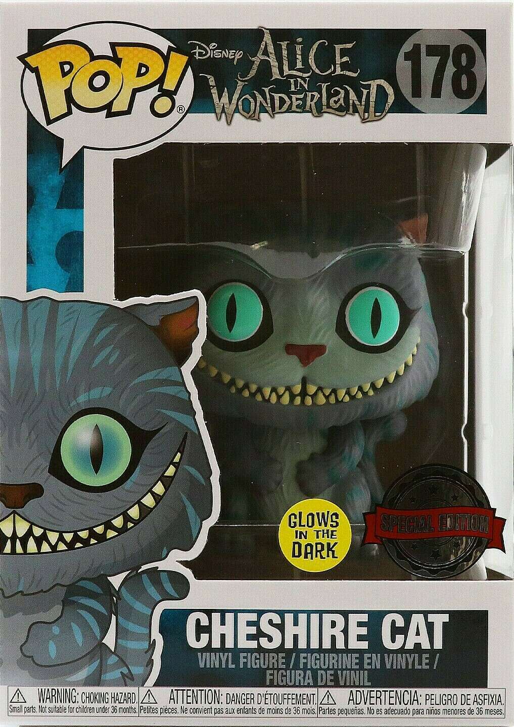 Funko Disney Alice in Wonderland POP Disney Cheshire Cat Exclusive Vinyl  Figure 178 Flocked, Damaged Package - ToyWiz