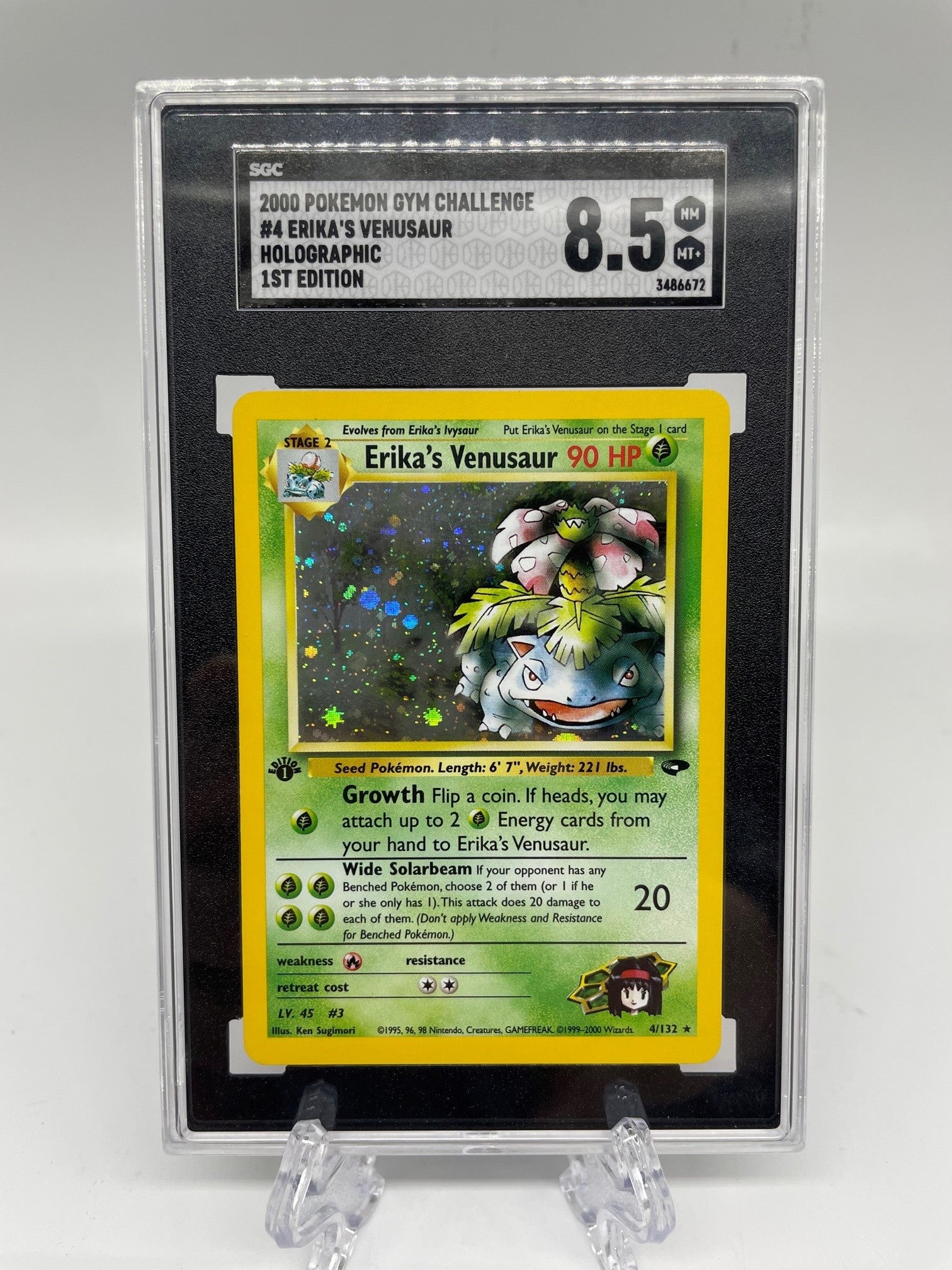 2000 Pokemon Gym Challenge # 4/132 Erika's Venusaur Holographic 1st Ed