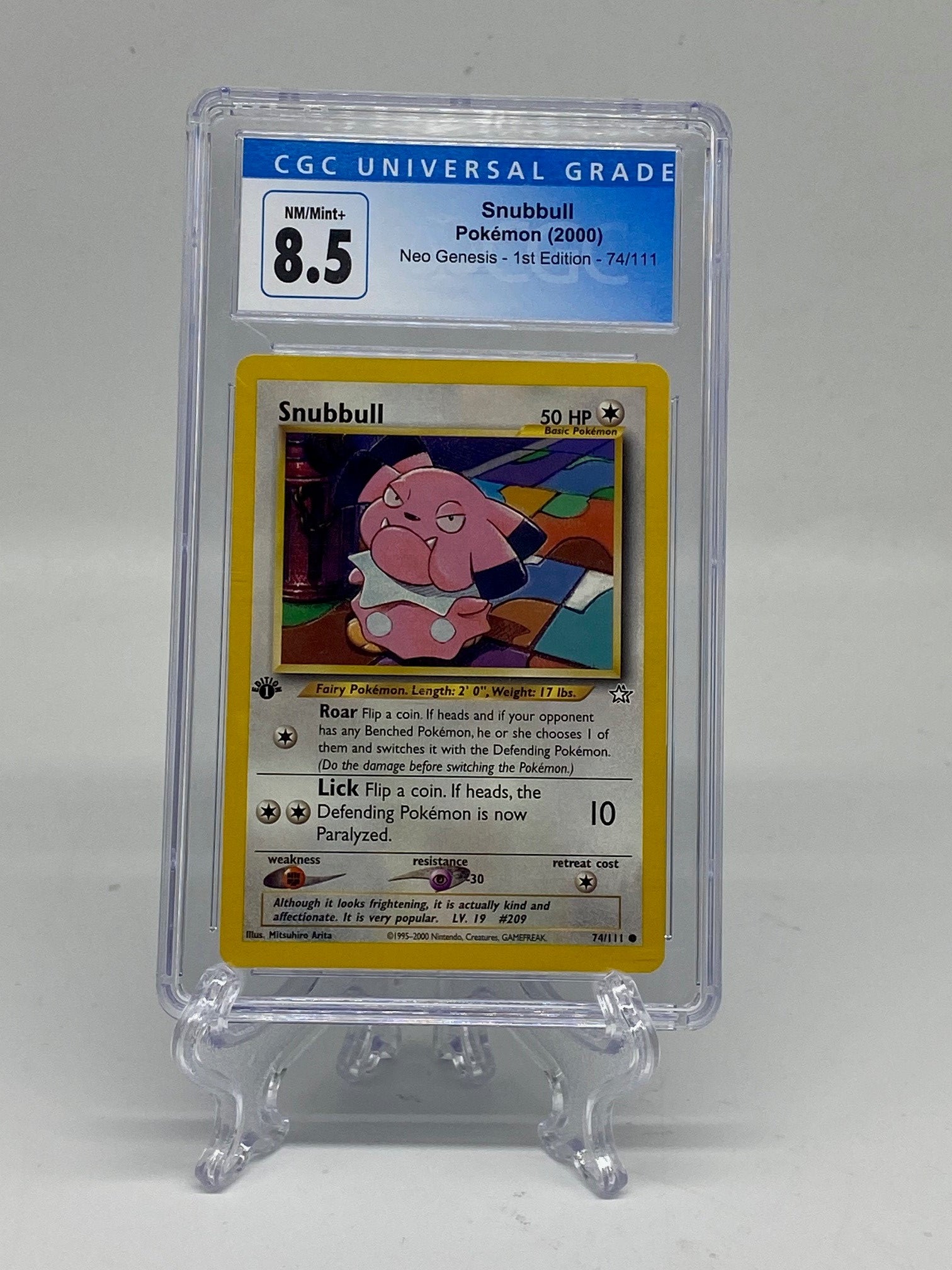 CGC Graded Pokemon Snubbull First Edition 8.5