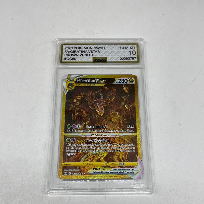 2023 Pokmon Sword & Shield Crown Zenith Giratina GOLD GG69 AGS 10 2023 Pokmon Sword & Shield Crown Zenith Giratina GOLD GG69 AGS 10
