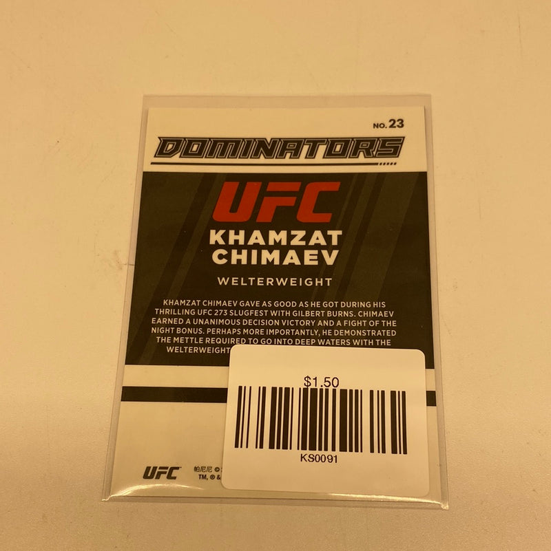 2022 Donruss Optic UFC Dominators Insert No. 23 Khamzat Chimaev Welterweight