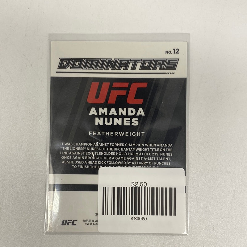 Amanda Nunes Silver Dominators Prizm 2022 Panini Donruss Optic UFC