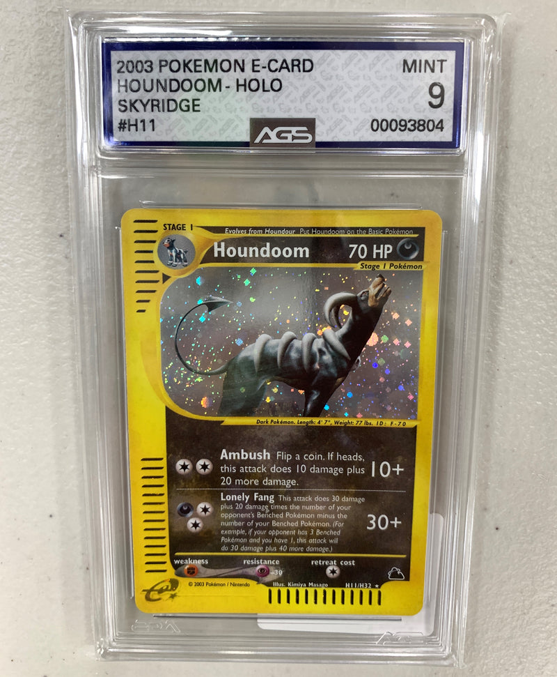 AGS Graded 2003 Pokemon Skyridge Houndoom Holo No.H11 9