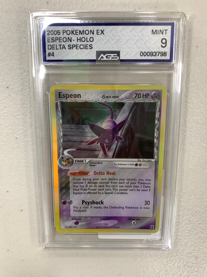 AGS Graded 2005 Pokemon Delta Species Espeon Holo No. 4/113 9