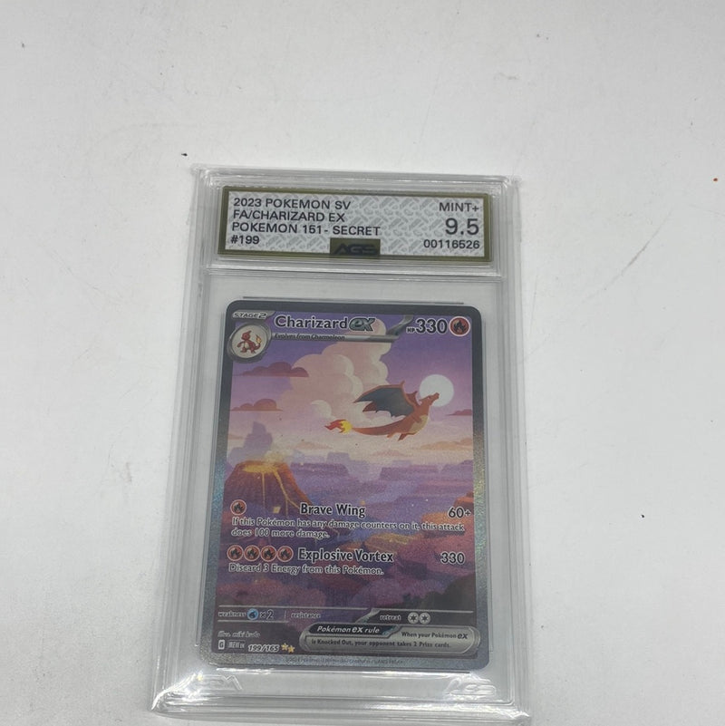 Charizard ex 2023 Pokemon SV 151- secret Mint+ 9.5 AGS