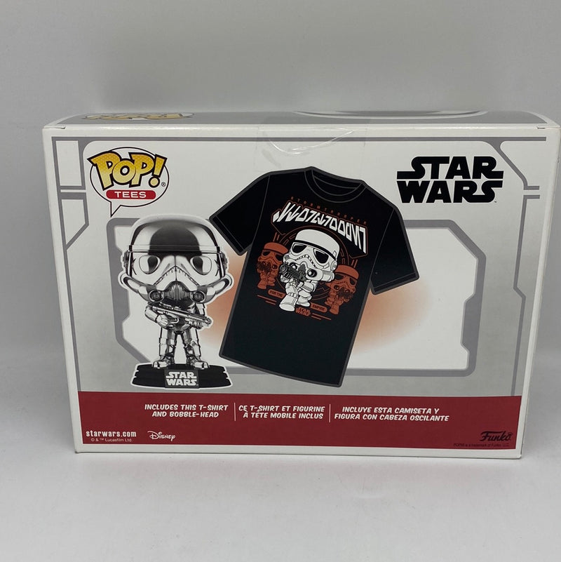 Funko Pop Tees Star Wars Chrome Stormtrooper 296 Medium Tee Shirt -New Sealed