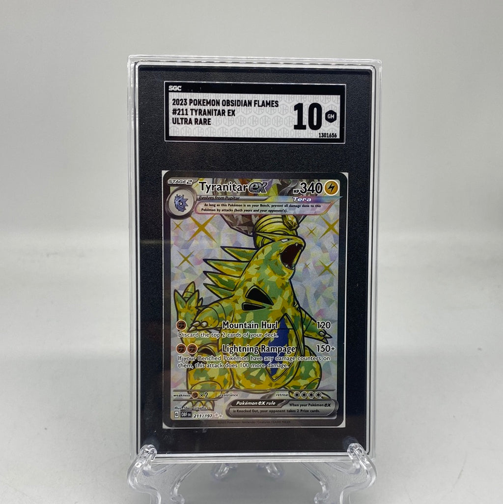 Pokemon TCG: Obsidian Flames 211/197 Tyranitar EX Ultra Rare SGC 10 GE Pokemon TCG: Obsidian Flames 211/197 Tyranitar EX Ultra Rare SGC 10 GE