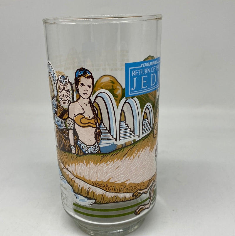 STAR WARS 1983 Return of the Jedi Jabba & Leia Glass Burger King/Coca-Cola Lucas