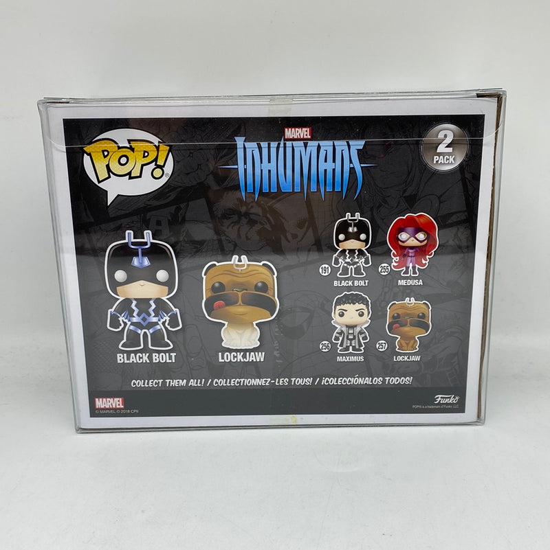 Funko Pop! Marvel: Black Bolt & Lockjaw Vinyl Bobble-Heads 2 Pack Glows in the Dark PX Exclusive 2018 SDCC Exclusive Limited Edition