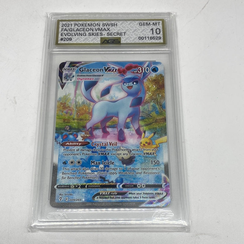 Glaceon VMAX Evolving Skies 209/203 AGS 10