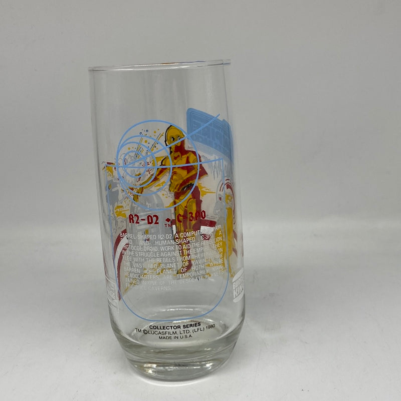 Vtg 1980 LUKE & TAUNTAUN DROIDS Empire Strikes Back Star Wars Burger King Glass