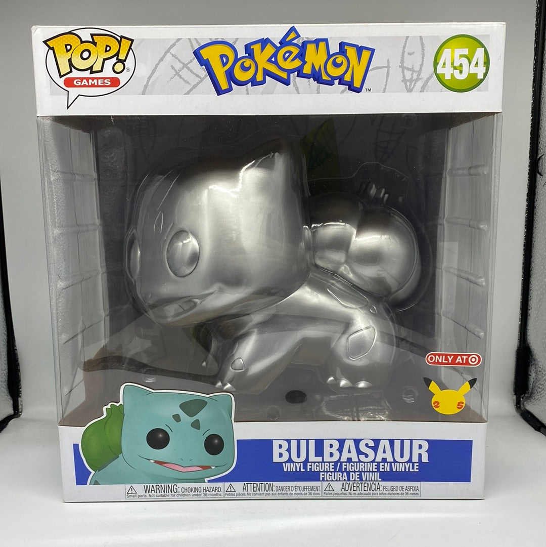 Funko Pop! Pokémon: Bulbasaur (Jumbo) (Metallic) #454 Vinyl Figure Tar