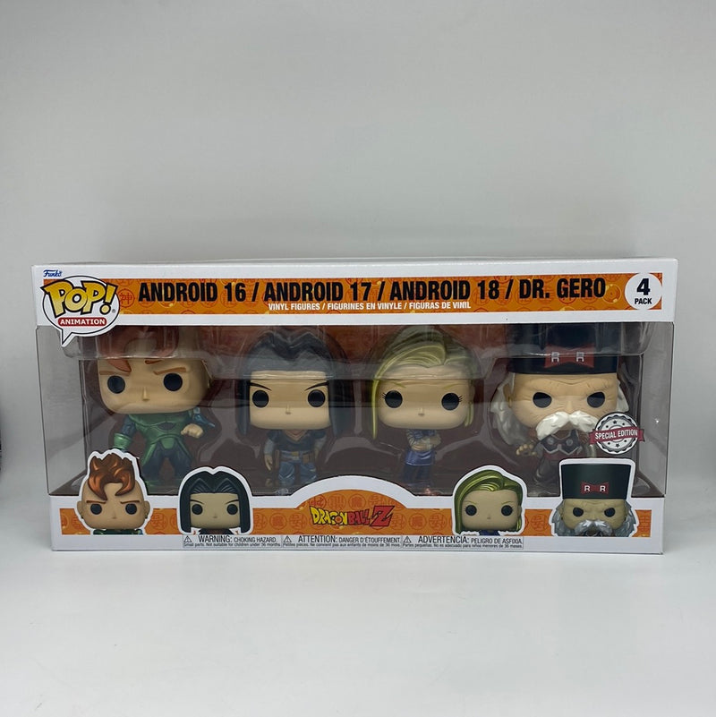 Funko Pop Dragon Ball Z Exclusive - Android 16 / Android 17 / Android 18 /  Dr.gero (4 Pack)