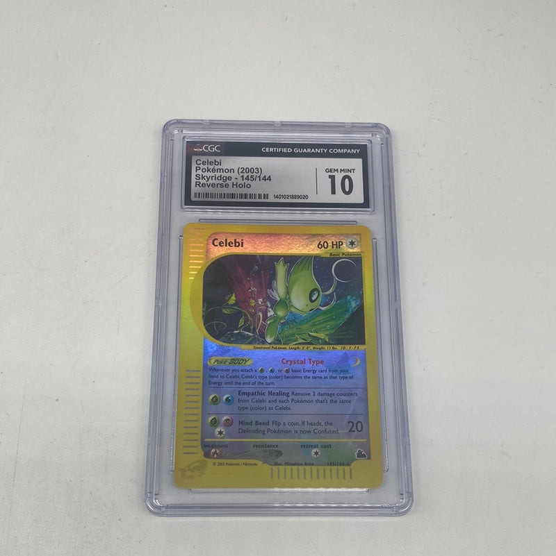 Pokemon Celebi Skyridge Eseries Reverse Holo 2003 #145 CGC 10 Pokemon Celebi Skyridge Eseries Reverse Holo 2003 #145 CGC 10