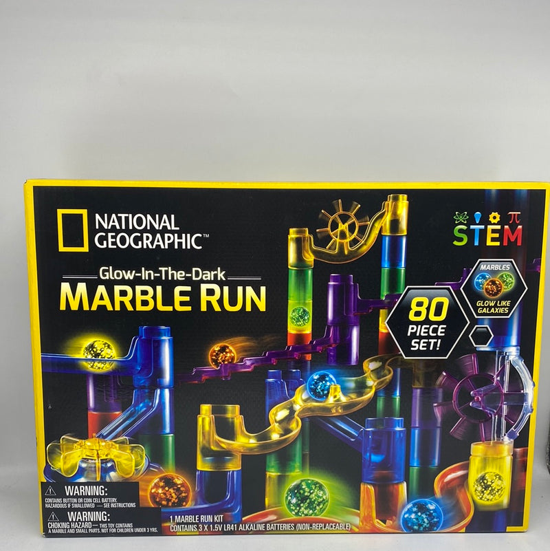 NATIONAL GEOGRAPHIC Glow In The Dark Marble Run 80 Piece Construction Set