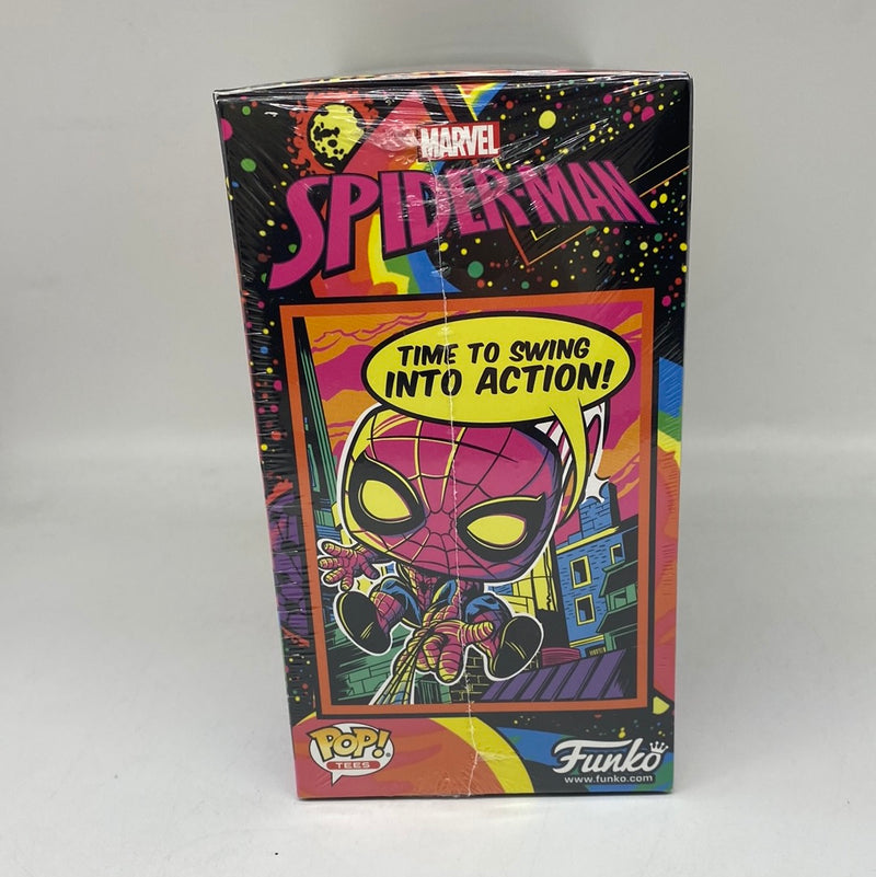 Marvel Black Light Spider-Man POP! & Tee (Xtra Large) Box Funko Pop! Vinyl Set