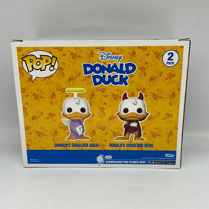 Funko Pop! Disney Donald Duck: Donald's Shoulder Angel & Devil 2 Pack Vinyl Figures 2022 Wondrous Convention Limited Edition