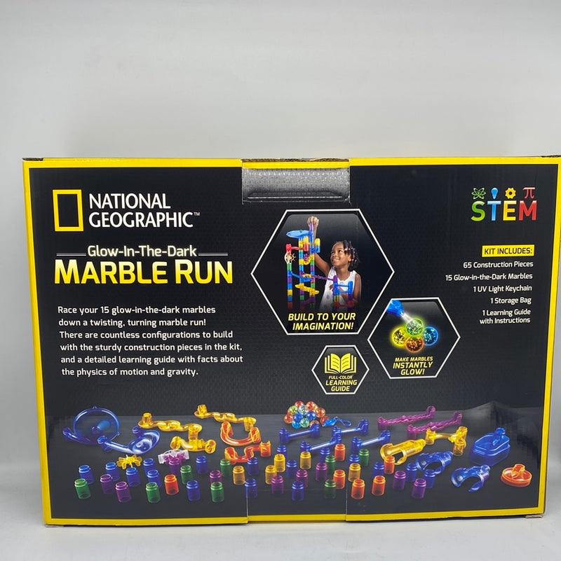 NATIONAL GEOGRAPHIC Glow In The Dark Marble Run 80 Piece Construction Set