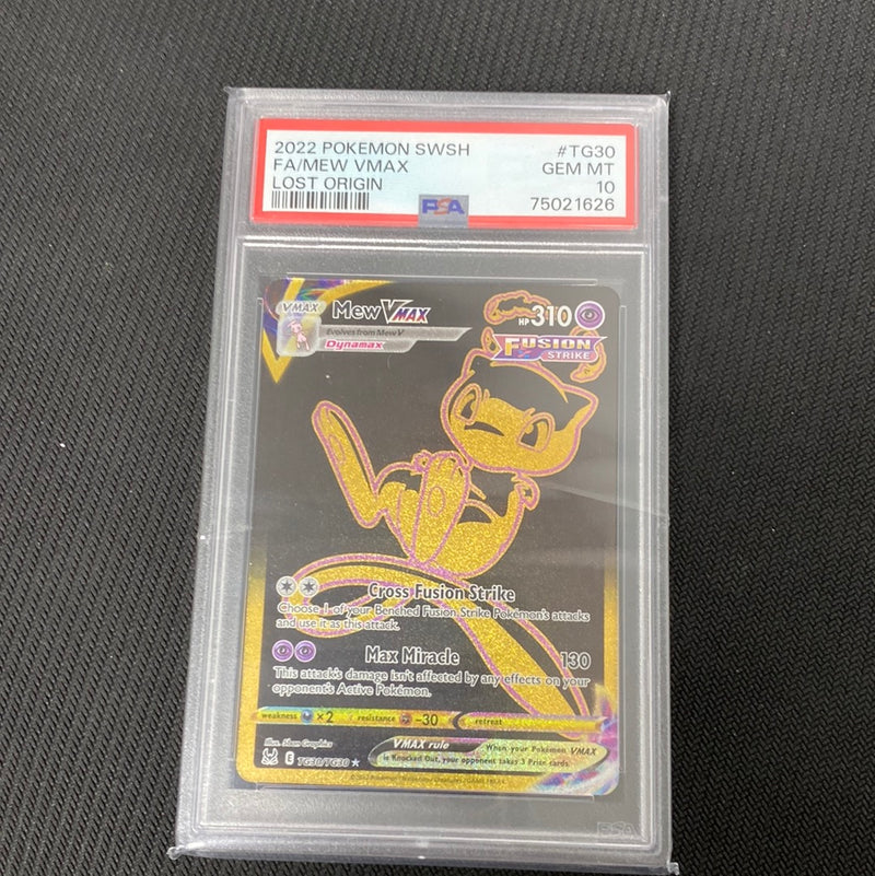 PSA 10 Gem Mint Pokémon TCG Mew VMAX Lost Origin Trainer Gallery TG30