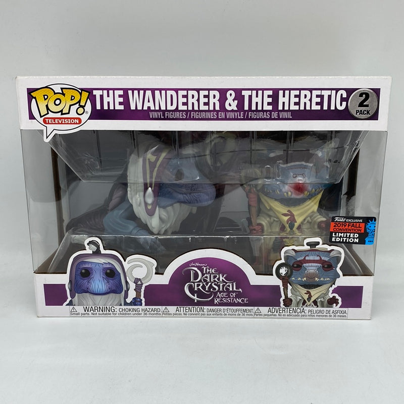 Funko Pop! Jim Henson's The Dark Crystal Age of Resistance: The Wanderer & The Heretic (2-Pack) Vinyl Figures 2019 NYCC Limited Edition Exclusive DAMAGED