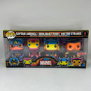 Funko Pop! Marvel: Captain America/Iron Man/Thor/Doctor Strange (Blacklight) (4 Pack) Bobble-Heads Target Exclusive DAMAGED