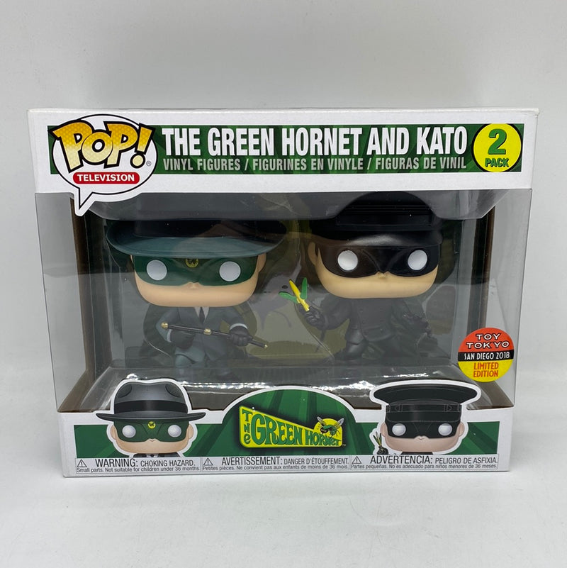Funko Pop! The Green Hornet and Kato (2-Pack) Vinyl Figures Toy Tokyo 2018 San Diego Limited Edition DAMAGED