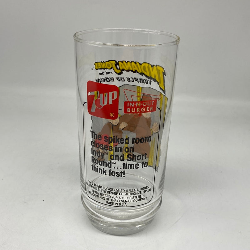 Vintage Indiana Jones & the Temple of Doom 7-Up Glass 1984