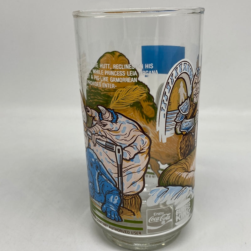 1983 Star Wars Return of the Jedi Leia & Jabba the Hutt Collector Glass