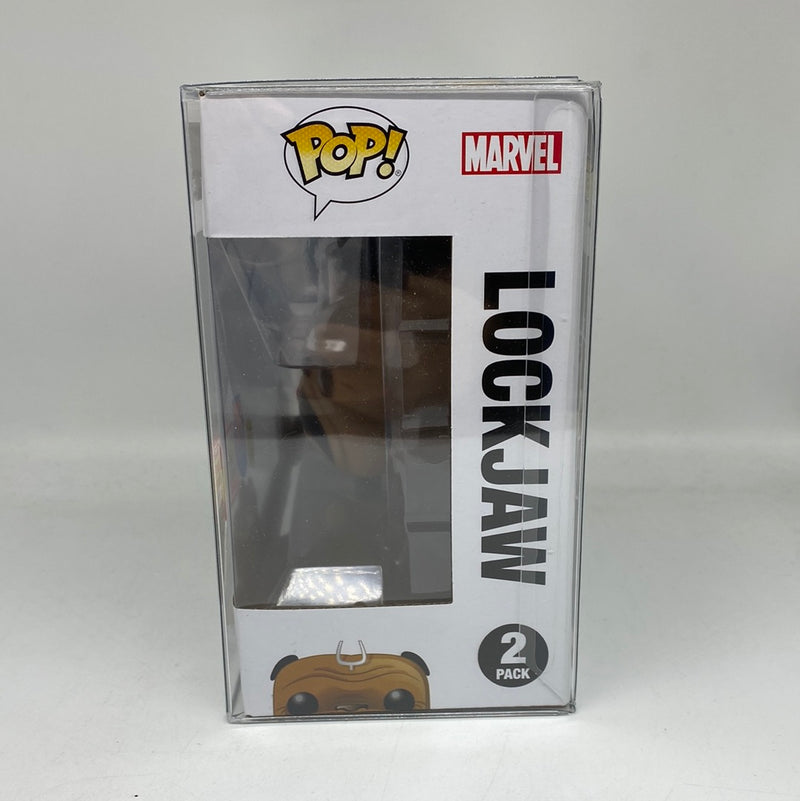 Funko Pop! Marvel: Black Bolt & Lockjaw Vinyl Bobble-Heads 2 Pack Glows in the Dark PX Exclusive 2018 SDCC Exclusive Limited Edition