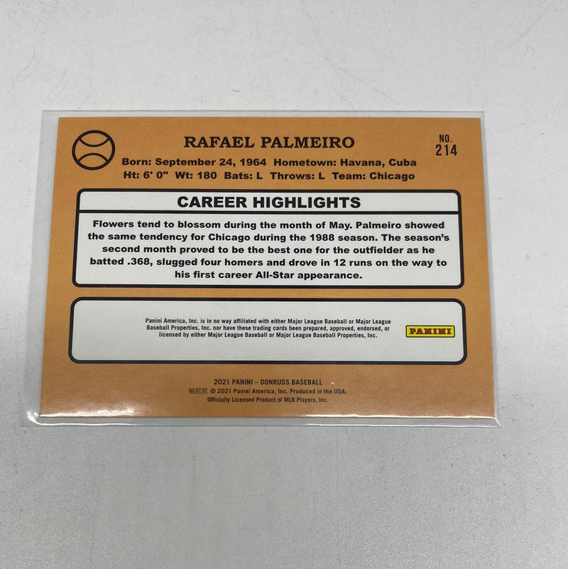 2021 Panini Donruss Retro 1987 Career Stat Line /500 Rafael Palmeiro