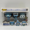 Funko Pop! Disney Kingdom Hearts: Sora, Goofy, & Donald (Tron-3 Pack) Vinyl Figures Only at Gamestop Limited Edition GLOW CHASE
