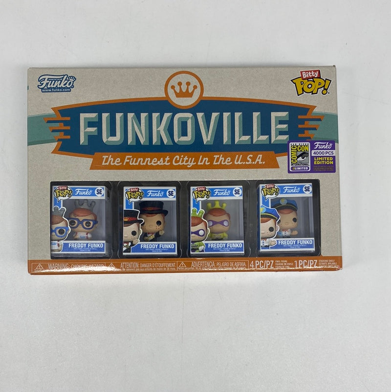 Funko Freddy Bitty Pop! Funkoville 4 Pack Set Comic-Con Exclusive SDCC 2023