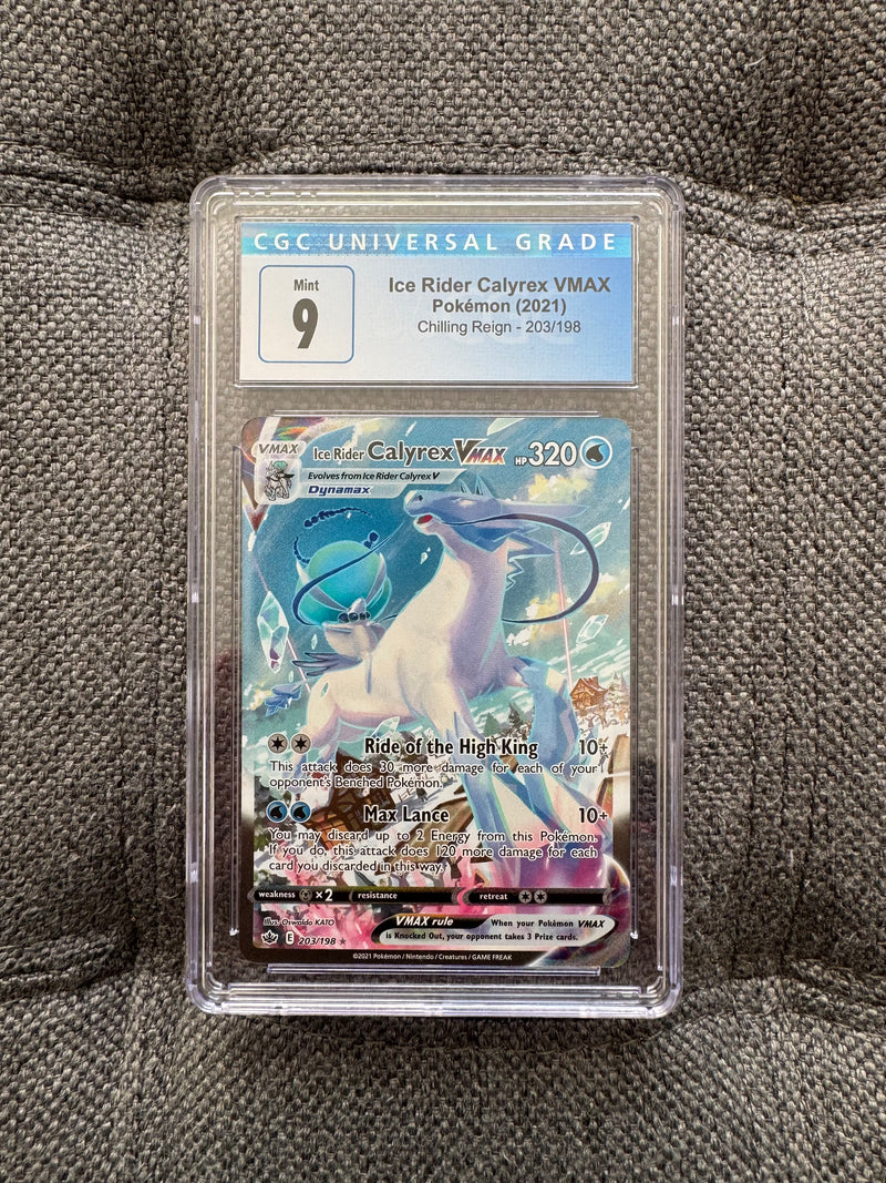 Ice Rider Calyrex VMAX 203/198 – Chilling Reign – Alternate Art Secret Rare – CGC 9 Mint – Pokémon TCG
