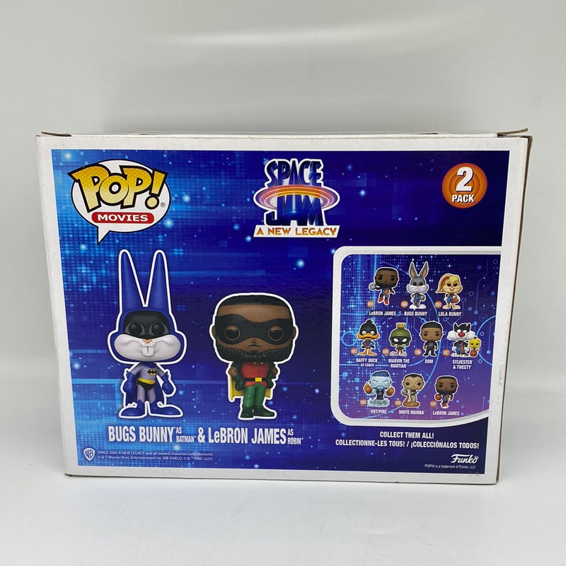 Funko Pop! Space Jam Bugs Bunny as Batman & LeBron James as Robin Vinyl Figures 2 Pack DAMAGED