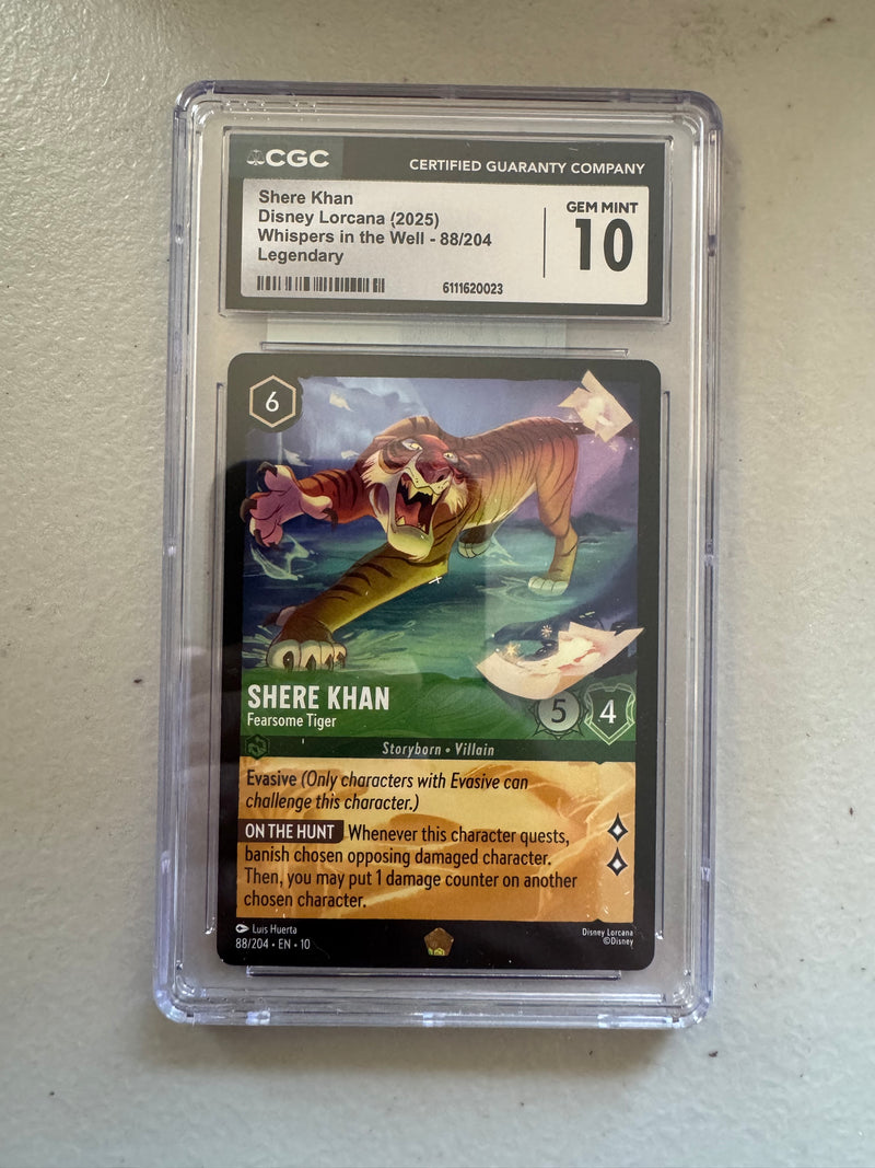 Disney Lorcana Shere Khan 88/204 Legendary – CGC 10 Gem Mint – Whispers in the Well