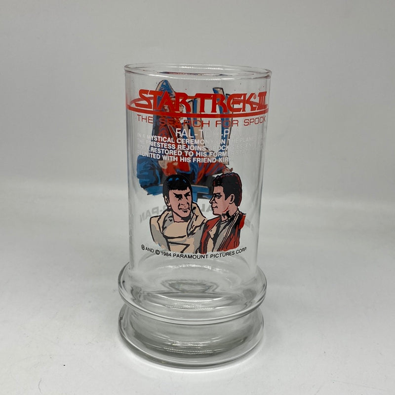 STAR TREK FAL-TOR-PAN Search for SPOCK 16 oz Taco Bell Glass 1984