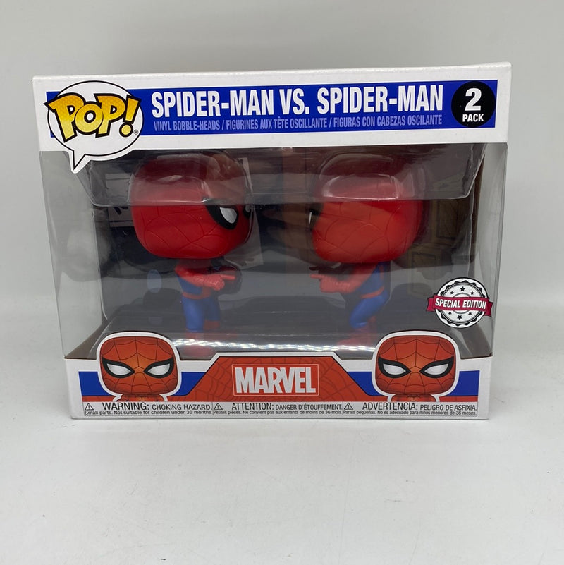 Funko Pop! Marvel: Spider-Man vs. Spider-Man 2 Pack Vinyl Bobble-Heads Special Edition DAMAGED