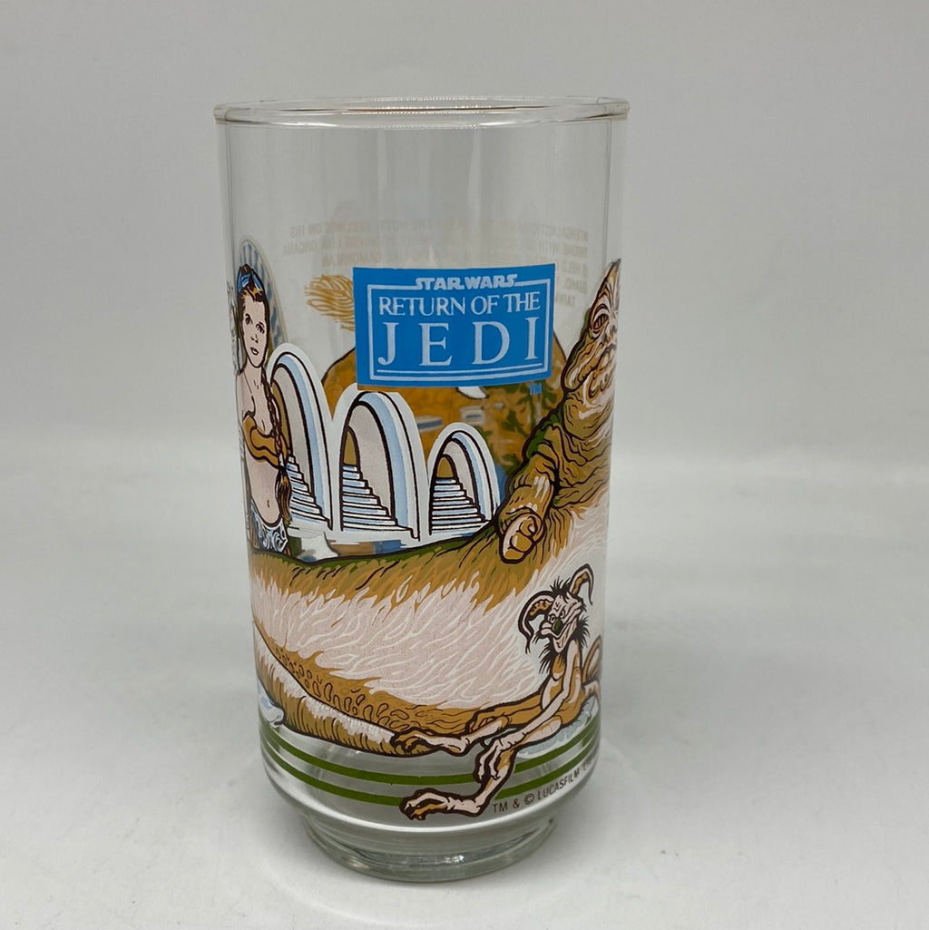 1983 Star Wars Return of the Jedi Leia & Jabba the Hutt Collector Glass