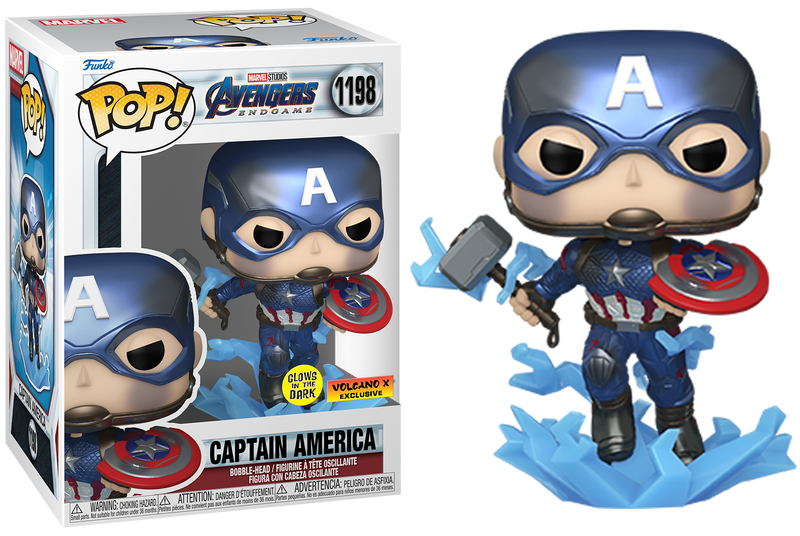 Captain America with Electrified Mjolnir (Metallic | Glow in the Dark) Volcano X Exclusive