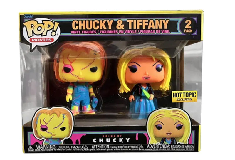 Chucky with Axe & Tiffany with Knife (Blacklight | 2-Pack)