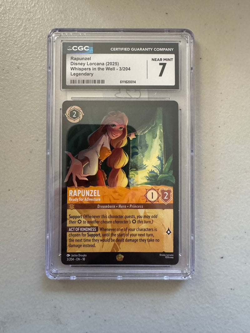 Disney Lorcana Rapunzel – Ready for Adventure 3/204 Legendary – CGC 7 Near Mint