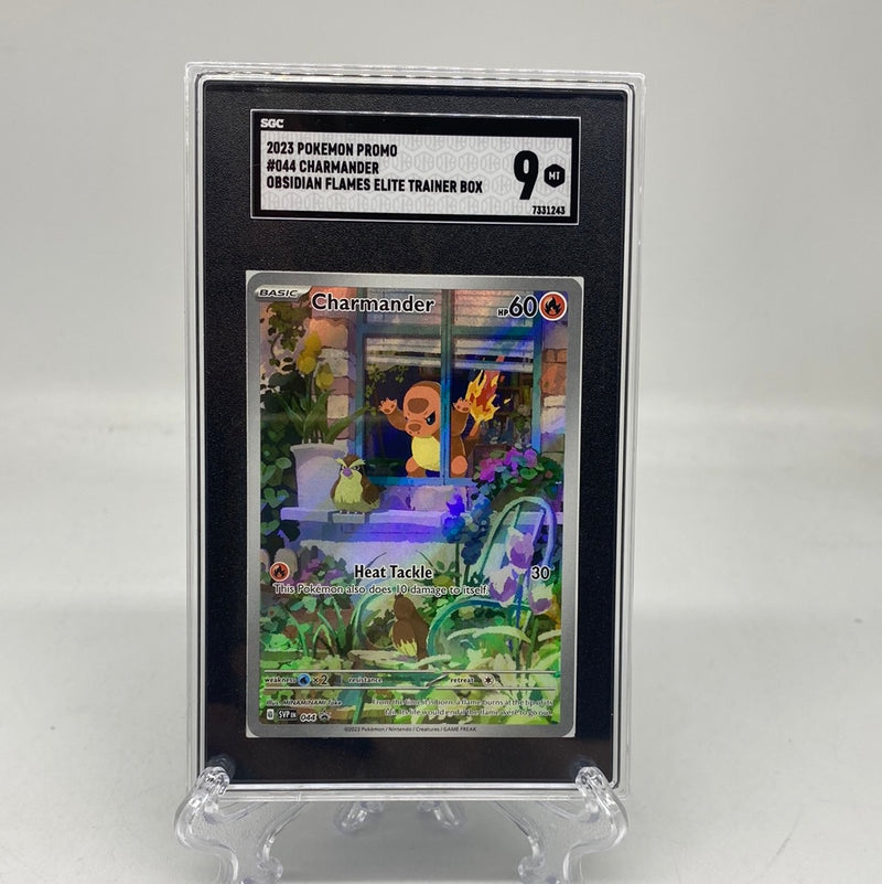 Pokemon Charmander Obsidian Flames ETB Full Art Promo SVP EN 044 SGC 9 MT