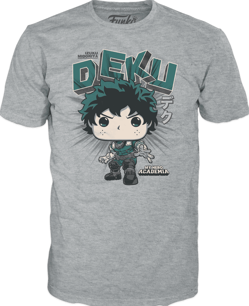 Deku Adult Boxed Gray Funko Pop! T-Shirt Size LARGE