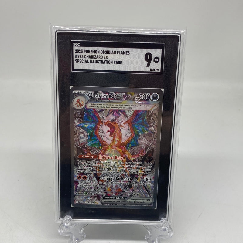 Pokémon TCG Charizard ex SV03: Obsidian Flames 223 Holo SGC 9 Graded