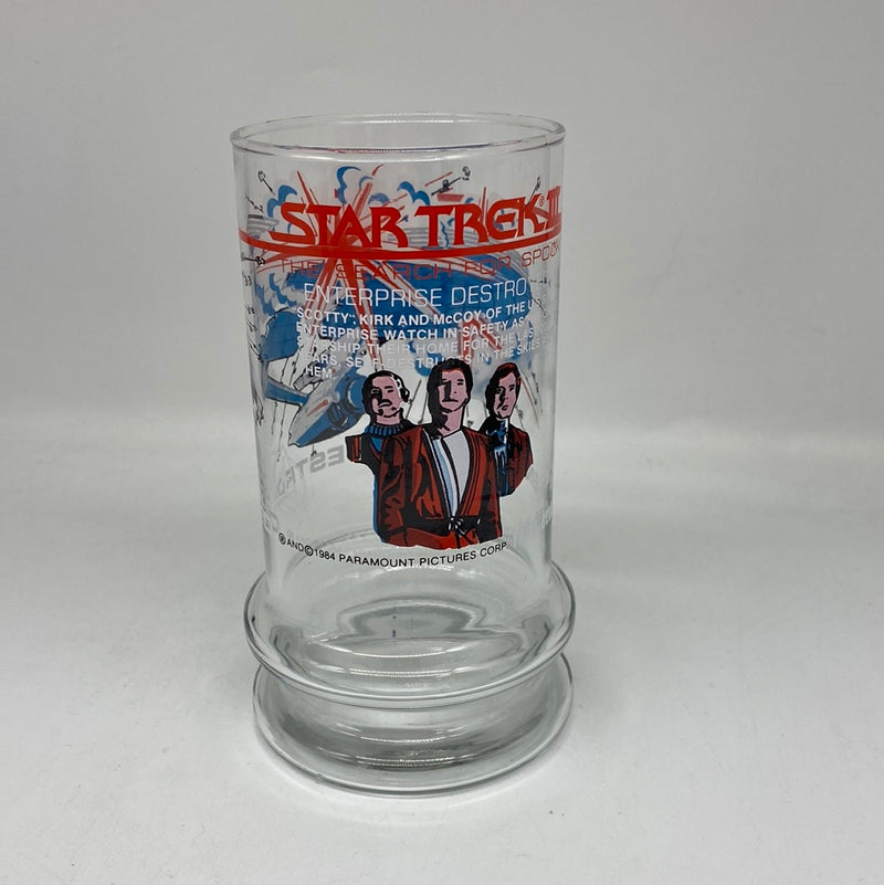 STAR TREK III The Enterprise Destroyed - Search for Spock Taco Bell Glass 1984