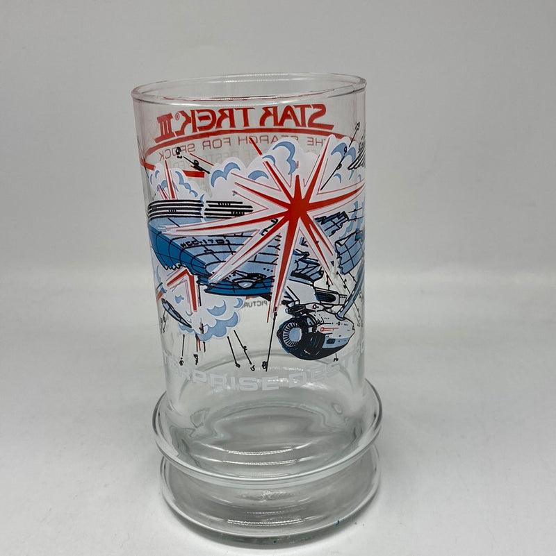 STAR TREK III The Enterprise Destroyed - Search for Spock Taco Bell Glass 1984