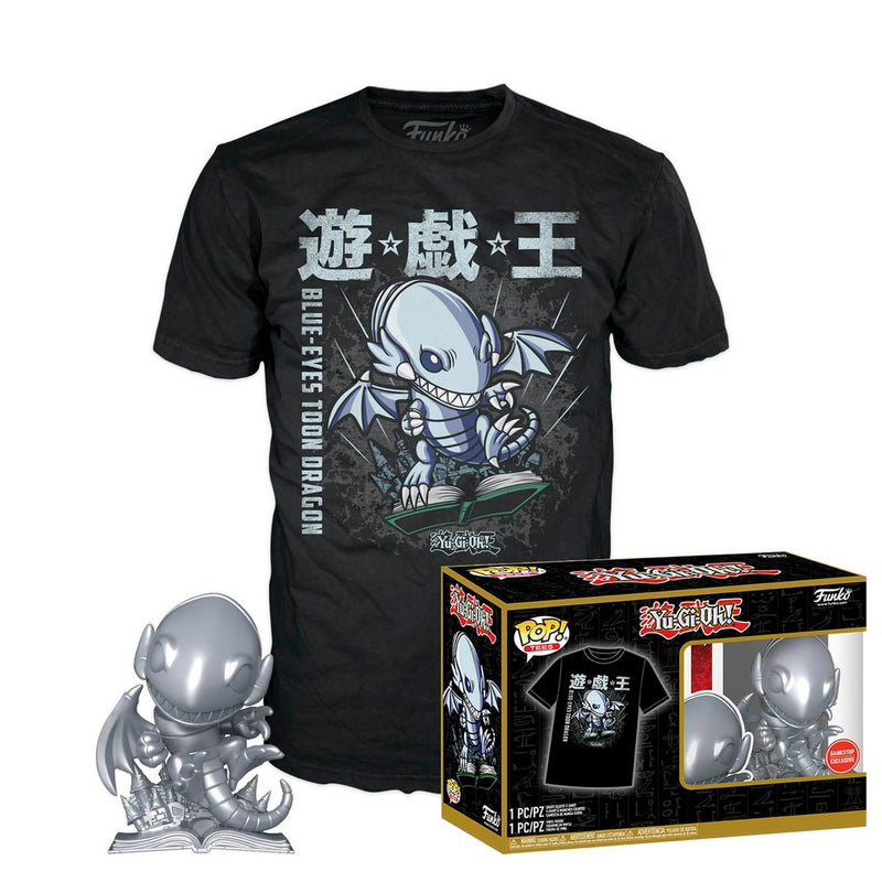 Funko POP! and Tee Yu-Gi-Oh! Blue Eyes Toon Dragon Vinyl Figure and T-Shirt GameStop Exclusive (SIZE MD)