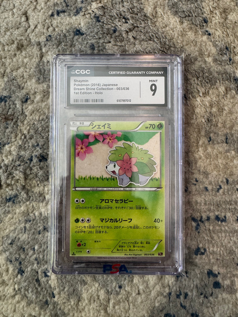 2016 Pokémon Japanese Dream Shine Collection Shaymin Holo 1st Edition 003/036 CGC 9 Mint